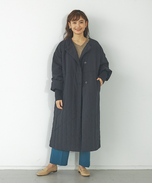 abahouse mavie（アバハウスマヴィ）の「キルティング2WAYロングコート（ダウンジャケット/コート・レディース・カーキ/ブラック/アイボリー・フリー）」の20枚目の写真