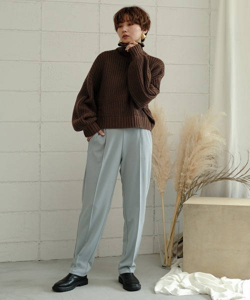 Bab（バブ）の「ジップアップクロップドバルキーニット（ニット/セーター・レディース・ブラック/ブラウン/グレー系その他・M）」の20枚目の写真