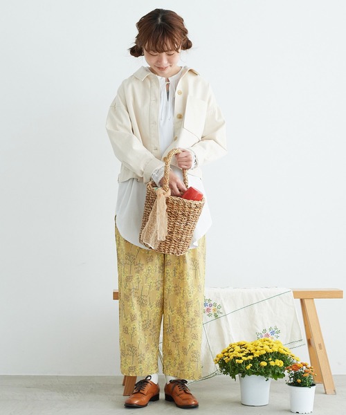 chambre de charme(シャンブルドゥシャーム)の「cdc 菜の花畑ギンガムプリント パンツ(その他パンツ・レディース・イエロー/ブルー・FREE)」の12枚目の写真