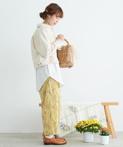 chambre de charme(シャンブルドゥシャーム)の「cdc 菜の花畑ギンガムプリント パンツ(その他パンツ・レディース・イエロー/ブルー・FREE)」の17枚目の写真