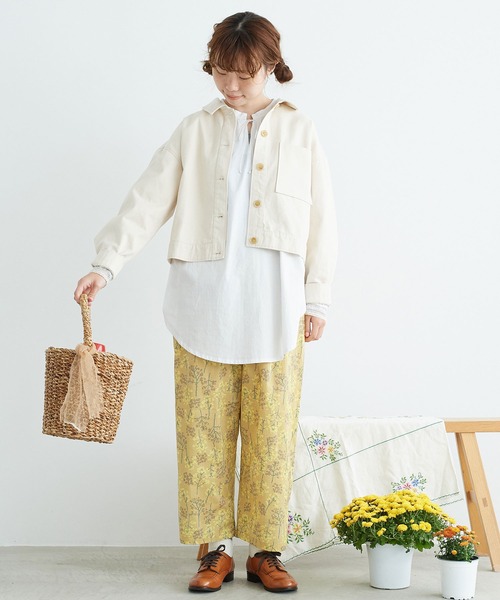 chambre de charme(シャンブルドゥシャーム)の「cdc 菜の花畑ギンガムプリント パンツ(その他パンツ・レディース・イエロー/ブルー・FREE)」の10枚目の写真