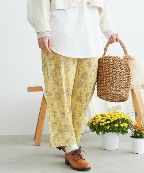 chambre de charme(シャンブルドゥシャーム)の「cdc 菜の花畑ギンガムプリント パンツ(その他パンツ・レディース・イエロー/ブルー・FREE)」の7枚目の写真