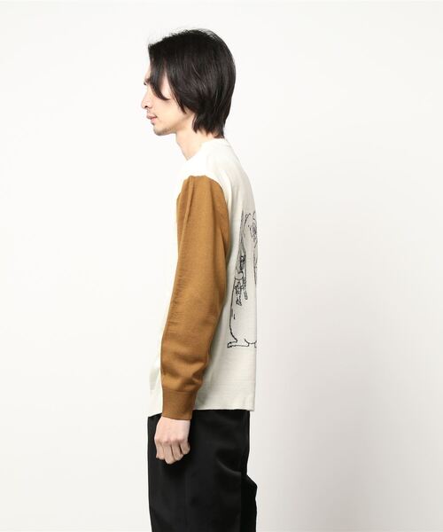 チチカカ(チチカカ)の「【ユニセックス】おじさん&クマニットプルオーバー(ニット/セーター・メンズ・チャコールグレー/カラフル・MEDIUM/LARGE)」の3枚目の写真