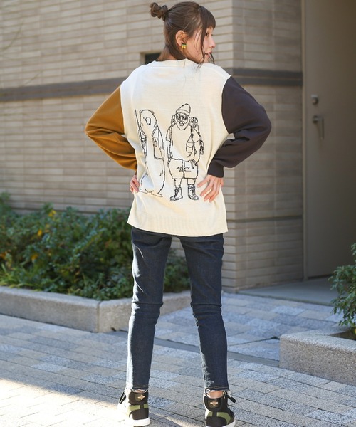 チチカカ(チチカカ)の「【ユニセックス】おじさん&クマニットプルオーバー(ニット/セーター・メンズ・チャコールグレー/カラフル・MEDIUM/LARGE)」の20枚目の写真