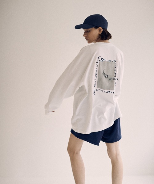 SEA（シー）の「スウェットショーツ（スウェットパンツ・レディース・ライトホワイト/ブラウン/ネイビー系・ONE SIZE）」の5枚目の写真