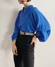 スクエアパッチボリュームブラウス