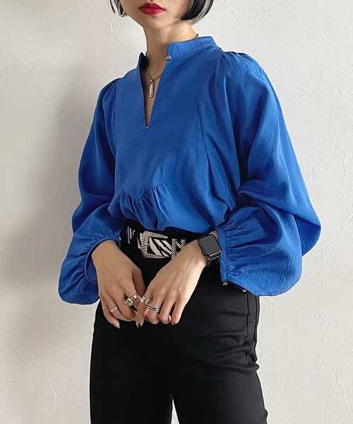 PAGEBOY（ページボーイ）の「スクエアパッチボリュームブラウス（シャツ/ブラウス・レディース・ブラック/ブルー/オフホワイト/グレイッシュベージュ・FREE）」の15枚目の写真