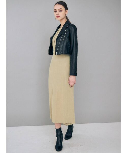 MERCURYDUO（マーキュリーデュオ）の「ビスチェセットリブニットワンピース（ワンピース・レディース・ブラック/ミント/ベージュ・FREE）」の10枚目の写真