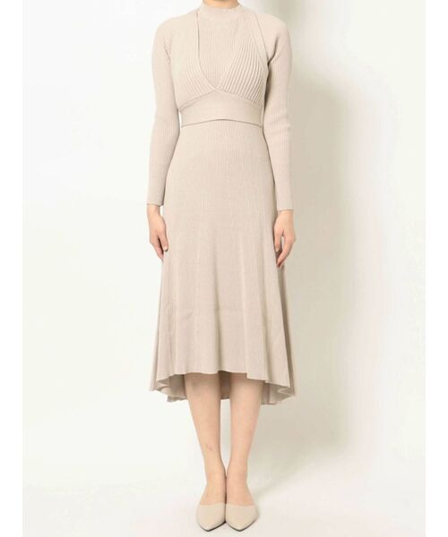 MERCURYDUO（マーキュリーデュオ）の「ビスチェセットリブニットワンピース（ワンピース・レディース・ブラック/ミント/ベージュ・FREE）」の20枚目の写真