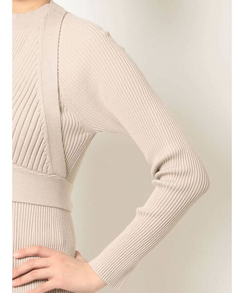 MERCURYDUO（マーキュリーデュオ）の「ビスチェセットリブニットワンピース（ワンピース・レディース・ブラック/ミント/ベージュ・FREE）」の5枚目の写真