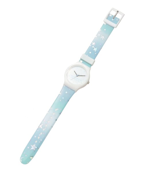 PINK-latte(ピンクラテ)の「星ホログラムベルトウォッチ(アナログ腕時計・キッズ・ライトパープル/ブルー系5・00)」の1枚目の写真