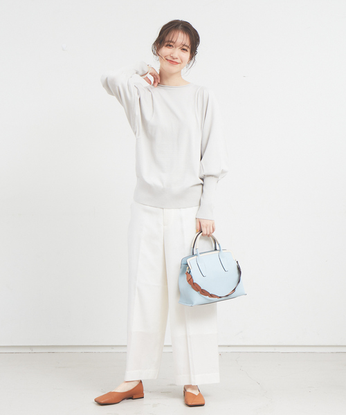 LOWELL things（ロウェル　シングス）の「Qredeux/レザーツイストショルダートートBAG(M)（トートバッグ・レディース・ブラック/ラベンダー/ライトブルー/アイボリー・フリー）」の19枚目の写真