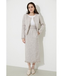 rienda | スプリングツイードノーカラージャケット(ノーカラージャケット)