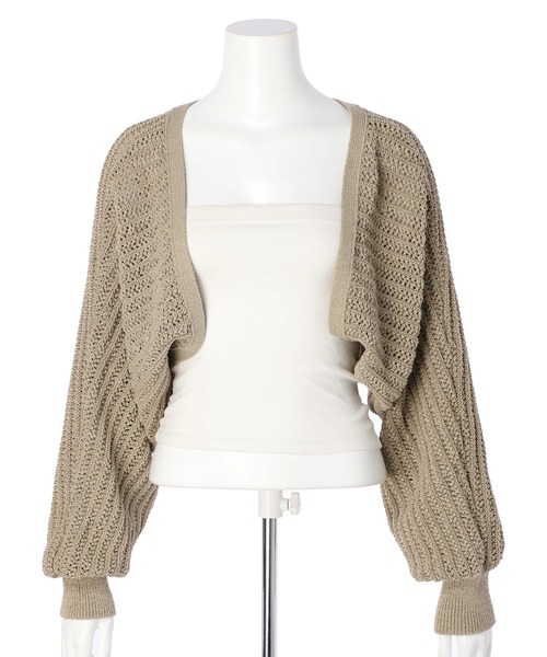 Rirandture（リランドチュール）の「２ＷＡＹ柄編みボレロ（カーディガン/ボレロ・レディース・ベージュ系その他/ホワイト/ブラック/キャメル・2）」の4枚目の写真