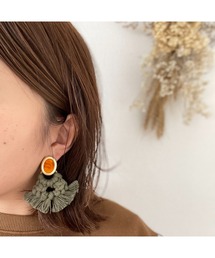 【marihori】アンティーク　マットゴールド　タッセルピアス(MA)