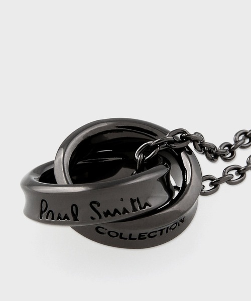 Paul Smith COLLECTION（ポールスミスコレクション）の「【限定】ダブルリング ロゴ ネックレス / 124522 EC210（ネックレス・メンズ・ブラック・FREE）」の6枚目の写真