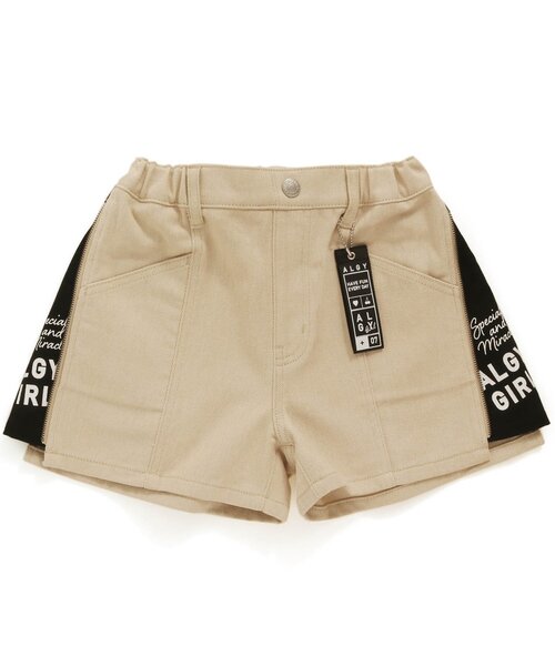 algy（アルジー）の「サイドジップ配色ショーパン（その他パンツ・キッズ・ブラック/ベージュ/サックスブルー・SMALL/MEDIUM/X-SMALL/XX-SMALL）」の2枚目の写真