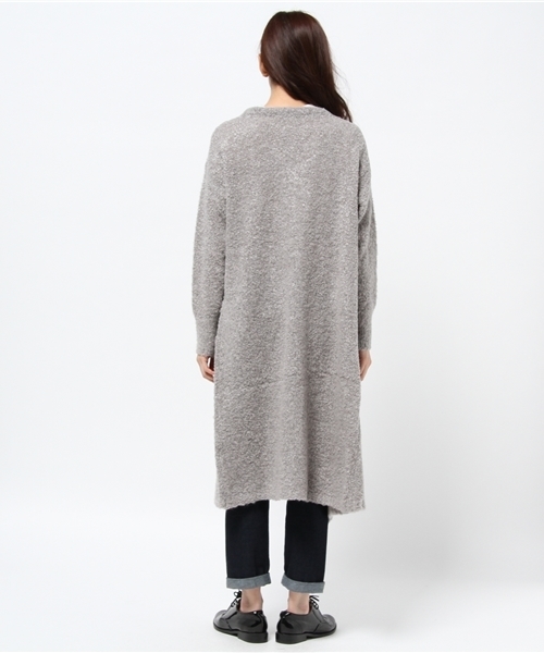 DISCOAT（ディスコート）の「【Discoat】ブークレロングニットコート（カーディガン/ボレロ・レディース・アイボリー/グレー/ネイビー・ﾌﾘ-）」の4枚目の写真