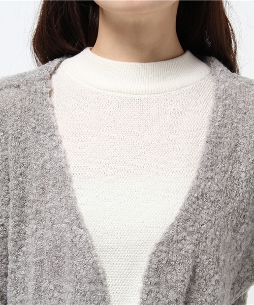 DISCOAT（ディスコート）の「【Discoat】ブークレロングニットコート（カーディガン/ボレロ・レディース・アイボリー/グレー/ネイビー・ﾌﾘ-）」の5枚目の写真