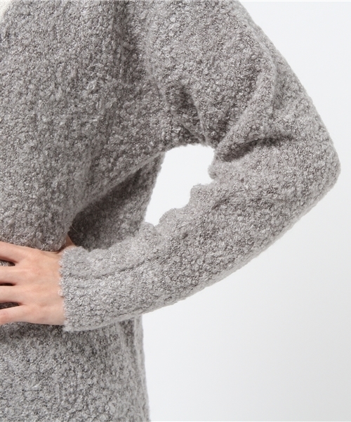 DISCOAT（ディスコート）の「【Discoat】ブークレロングニットコート（カーディガン/ボレロ・レディース・アイボリー/グレー/ネイビー・ﾌﾘ-）」の6枚目の写真