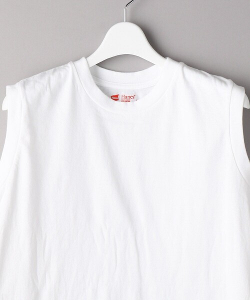 FREAK'S STORE(フリークスストア)の「【WEB限定】Hanes/ヘインズ 2Pack Japan Fit For HER Tシャツ/2パックジャパンフィットフォーハーTシャツ(スリーブレスTシャツ)(タンクトップ・レディース・ホワイト・MEDIUM/LARGE)」の3枚目の写真