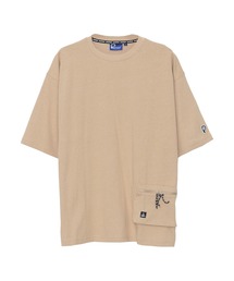 Penfield/ペンフィールド ワンポイント ブランドロゴ刺繍 綿100% ビックシルエット ドロップショルダー サイドポケット付 半袖 Tシャツ