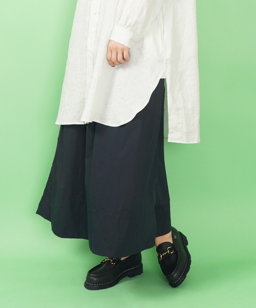 ORCIVAL(オーシバル)の「GATHER SKIRT(スカート・レディース・ブラウン/ダークネイビー・1)」の2枚目の写真