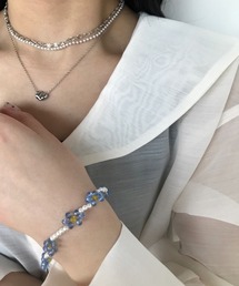 フラワービーズブレスレット