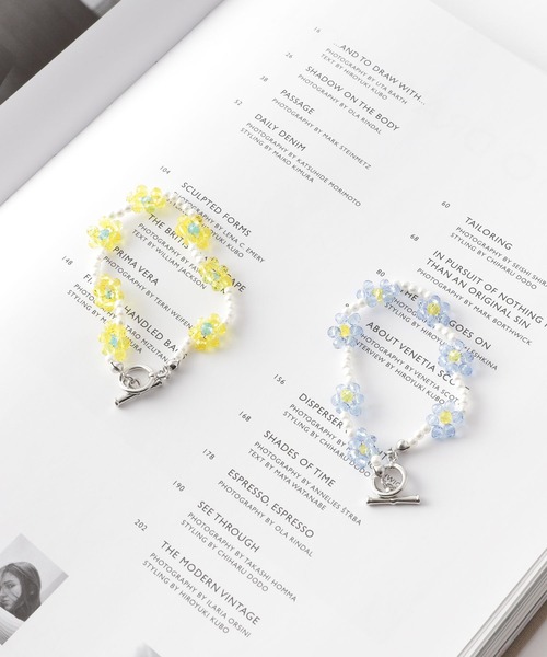 Me%（ミィパーセント）の「フラワービーズブレスレット（ブレスレット・レディース・その他/ブルー系その他/ライトイエロー・FREE）」の9枚目の写真