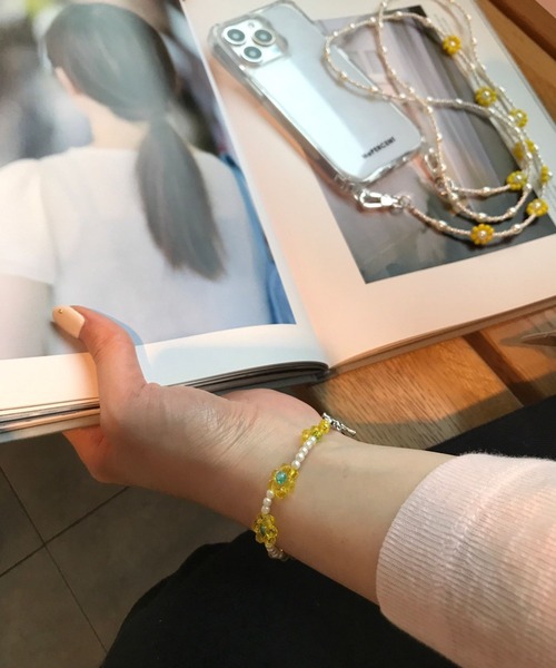 Me%（ミィパーセント）の「フラワービーズブレスレット（ブレスレット・レディース・その他/ブルー系その他/ライトイエロー・FREE）」の19枚目の写真
