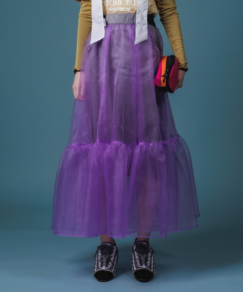 NON TOKYO（ノントーキョー）の「SHEAR LAYERD SKIRT / NON-22A-0707（スカート・レディース・パープル/ピンク/グリーン・FREE）」の2枚目の写真