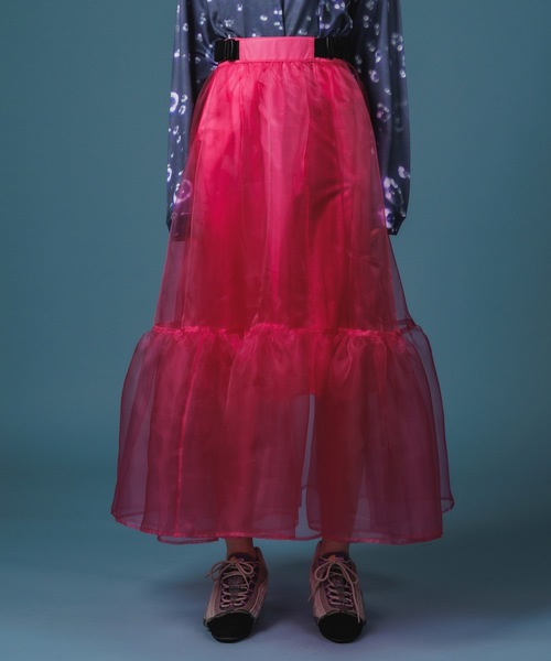 NON TOKYO（ノントーキョー）の「SHEAR LAYERD SKIRT / NON-22A-0707（スカート・レディース・パープル/ピンク/グリーン・FREE）」の3枚目の写真