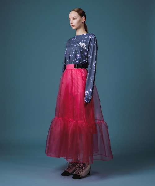 NON TOKYO（ノントーキョー）の「SHEAR LAYERD SKIRT / NON-22A-0707（スカート・レディース・パープル/ピンク/グリーン・FREE）」の4枚目の写真