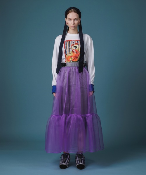 NON TOKYO（ノントーキョー）の「SHEAR LAYERD SKIRT / NON-22A-0707（スカート・レディース・パープル/ピンク/グリーン・FREE）」の7枚目の写真