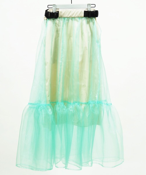 NON TOKYO（ノントーキョー）の「SHEAR LAYERD SKIRT / NON-22A-0707（スカート・レディース・パープル/ピンク/グリーン・FREE）」の6枚目の写真