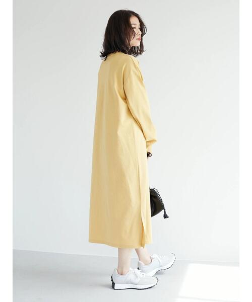 Green　Parks（グリーンパークス）の「OLIVEプリントカットワンピース（ワンピース・レディース・ベージュ/イエロー・FREE）」の4枚目の写真