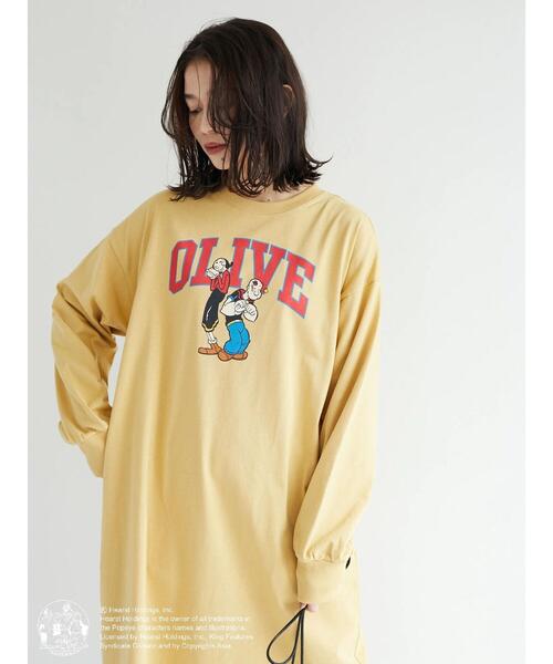 Green　Parks（グリーンパークス）の「OLIVEプリントカットワンピース（ワンピース・レディース・ベージュ/イエロー・FREE）」の6枚目の写真