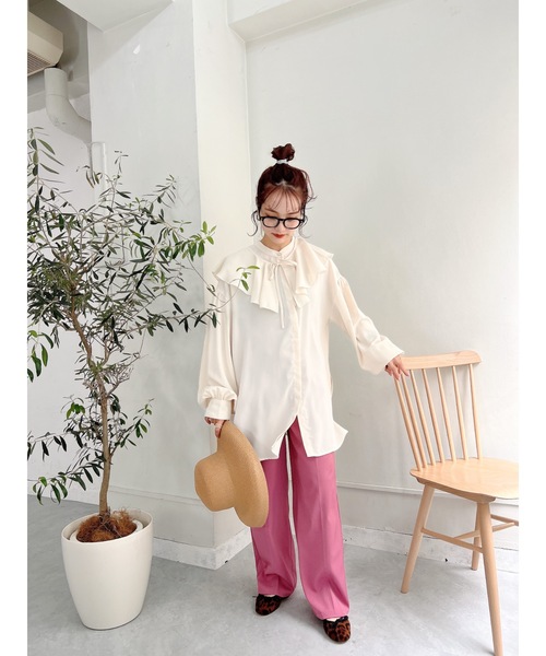 JUMELLE（ジュメロ）の「ラッフルカラーブラウス（シャツ/ブラウス・レディース・ベージュ・FREE）」の20枚目の写真