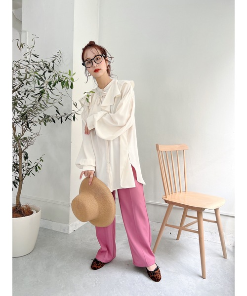 JUMELLE（ジュメロ）の「ラッフルカラーブラウス（シャツ/ブラウス・レディース・ベージュ・FREE）」の18枚目の写真