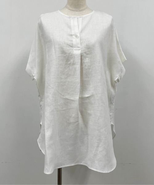 PICCIN（ピッチン）の「フレンチリネンチュニック（シャツ/ブラウス・レディース・ブラック/オフホワイト/カーキ/ブルー系その他/グレイッシュベージュ・M/L）」の17枚目の写真