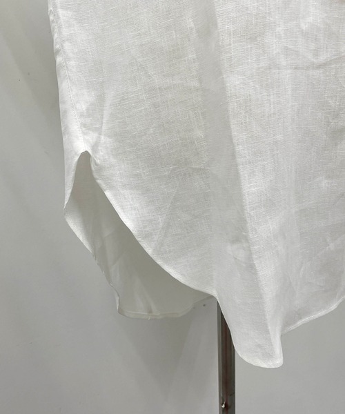 PICCIN（ピッチン）の「フレンチリネンチュニック（シャツ/ブラウス・レディース・ブラック/オフホワイト/カーキ/ブルー系その他/グレイッシュベージュ・M/L）」の10枚目の写真