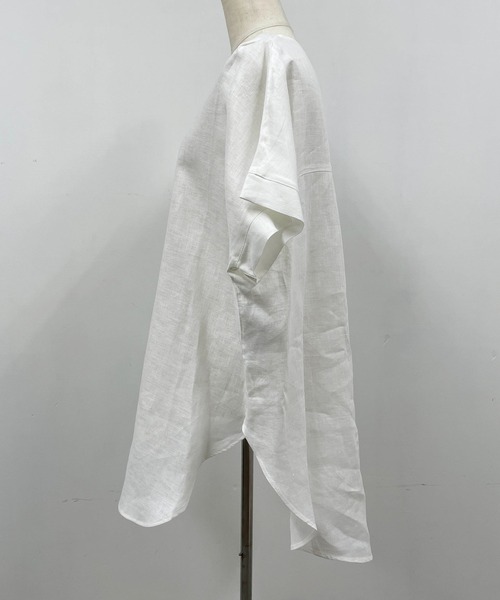 PICCIN（ピッチン）の「フレンチリネンチュニック（シャツ/ブラウス・レディース・ブラック/オフホワイト/カーキ/ブルー系その他/グレイッシュベージュ・M/L）」の16枚目の写真