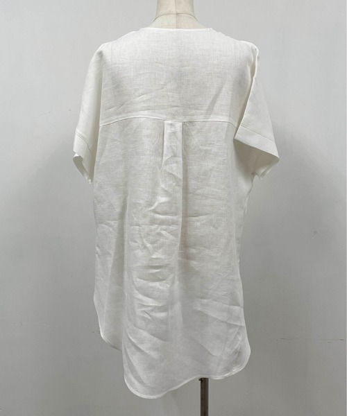 PICCIN（ピッチン）の「フレンチリネンチュニック（シャツ/ブラウス・レディース・ブラック/オフホワイト/カーキ/ブルー系その他/グレイッシュベージュ・M/L）」の15枚目の写真