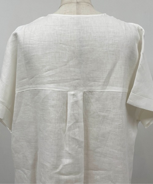 PICCIN（ピッチン）の「フレンチリネンチュニック（シャツ/ブラウス・レディース・ブラック/オフホワイト/カーキ/ブルー系その他/グレイッシュベージュ・M/L）」の13枚目の写真