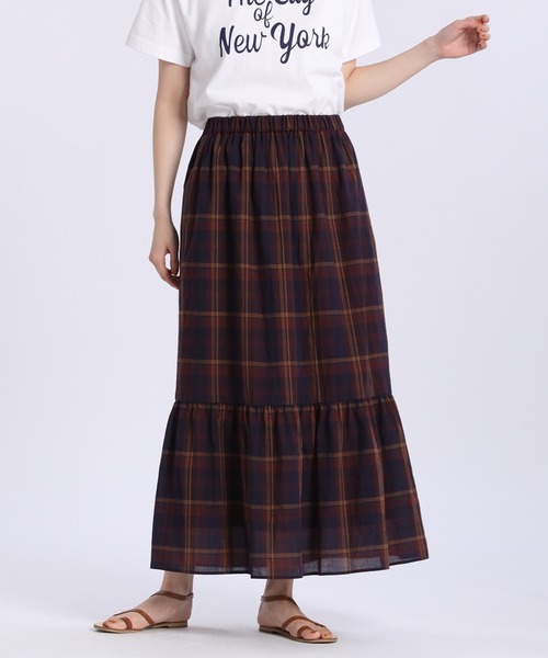 Maison de Beige(メゾンドベージュ)の「《Maison de Beige》マドラスチェックスカート(スカート・レディース・エンジ・9号)」の1枚目の写真