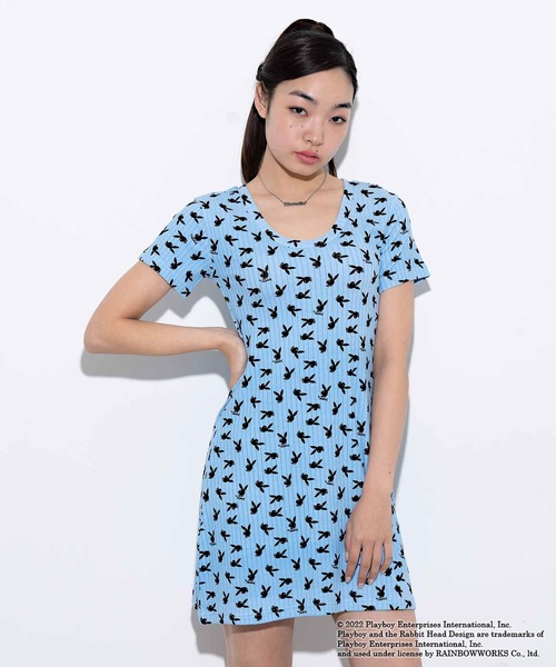 新品⭐︎PLAYBOY BUNNY ブラックポロワンピース 大きいサイズGOLF X-girl（エックスガール）の「Playboy × X-girl DRESS
