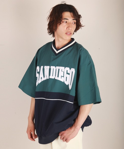 WESTSEA（ウエストシー）の「半袖Vネック　ナイロンプルオーバー　/ブロークコア（ナイロンジャケット・メンズ・ネイビー/オフホワイト/ブルーグリーン/ブルー系その他2/イエロー/パープル系その他/イエロー系その他/ブラック/ブルー系その他・M/L）」の11枚目の写真