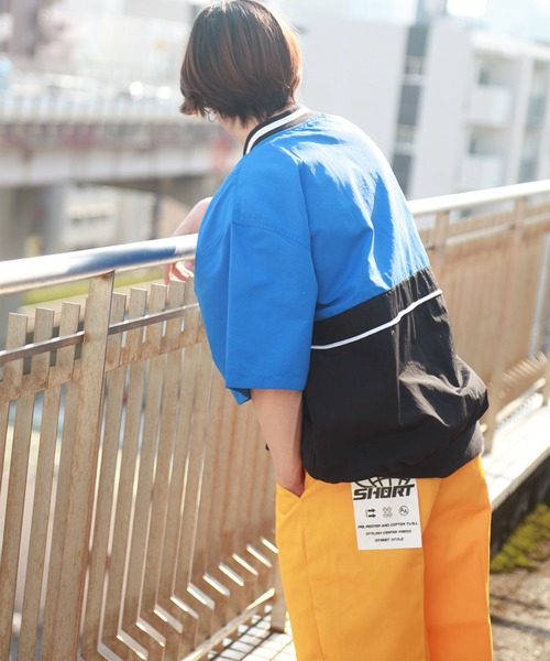 WESTSEA（ウエストシー）の「半袖Vネック　ナイロンプルオーバー　/ブロークコア（ナイロンジャケット・メンズ・ネイビー/オフホワイト/ブルーグリーン/ブルー系その他2/イエロー/パープル系その他/イエロー系その他/ブラック/ブルー系その他・M/L）」の20枚目の写真