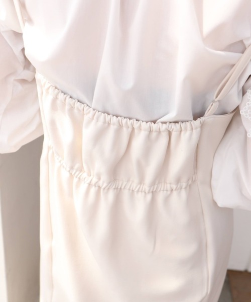 moment+（モーメントプラス）の「カットジョーゼットスリットキャミワンピース（ワンピース・レディース・ブラック/アイボリー/グレイッシュベージュ/ブラウン/チャコールグレー・S/M/L）」の14枚目の写真