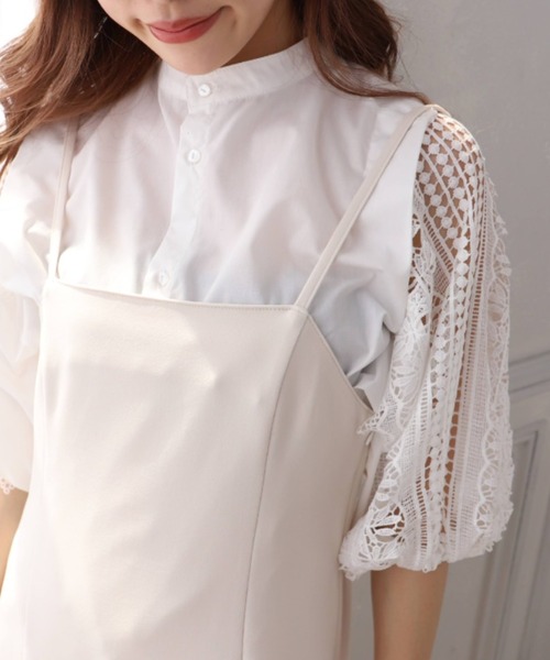 moment+（モーメントプラス）の「カットジョーゼットスリットキャミワンピース（ワンピース・レディース・ブラック/アイボリー/グレイッシュベージュ/ブラウン/チャコールグレー・S/M/L）」の10枚目の写真